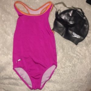 Girls Speedo Solid Piped Racerback